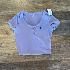 Hollister Women's Purple Ribbed Top